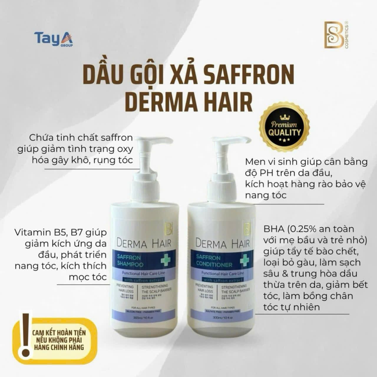 Dầu gội xả Saffron Derma Hair